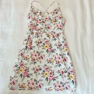 Floral Lace Up Back Dress